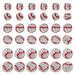 36Pcs 3 Styles Handmade Polymer Clay Rhinestone Beads, Round, Clear, 8~12mm, Hole: 1.4~1.5mm, 12pcs/style(CLAY-OC0001-11)