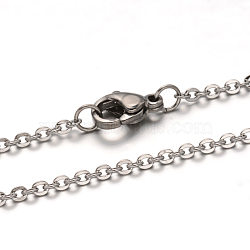 304 Stainless Steel Cable Chain Necklace for Men Women, Stainless Steel Color, 17.72 inch(45cm)(STAS-L164A-01P-A)