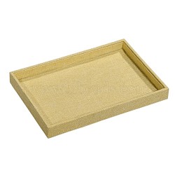 Cuboid Synthetic Wood Jewelry Displays, Covered with Burlap Cloth, Light Khaki, 300x200x30mm(ODIS-N008-B-03)