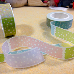 Polka Dot Pattern DIY Scrapbook Decorative Paper Tapes, Adhesive Tapes, Colorful, 15mm, 10m/roll(DIY-A002-KK1522)