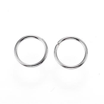 304 Stainless Steel Jump Rings, Open Jump Rings, Stainless Steel Color, 10x1mm, 18 Gauge, Inner Diameter: 8mm