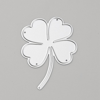 Carbon Steel Cutting Dies Stencils, for DIY Scrapbooking/Photo Album, Decorative Embossing DIY Paper Card, Matte Stainless Steel Color, Clover, 58x42x0.8mm