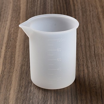 Silicone Epoxy Resin Mixing Measuring Cups, For UV Resin, Epoxy Resin Jewelry Making, Column, White, 66x58x71mm, Inner Diameter: 52x58mm, Capacity: 100ml(3.38fl. oz)
