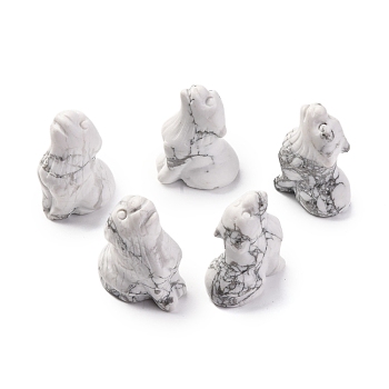 Natural Howlite Display Decorations, Home Decoration Supplies, Wolf, 38~40x25~29x16~26mm