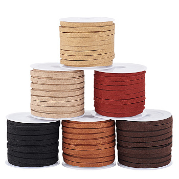 Faux Suede Cord Sets, Faux Suede Lace, Mixed Color, 4x1.5mm