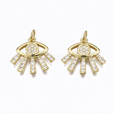 Real 16K Gold Plated Clear Eye Brass+Cubic Zirconia Pendants