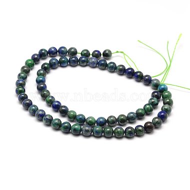 Natural Chrysocolla and Lapis Lazuli Beads Strands(G-M279-08-4mm)-2