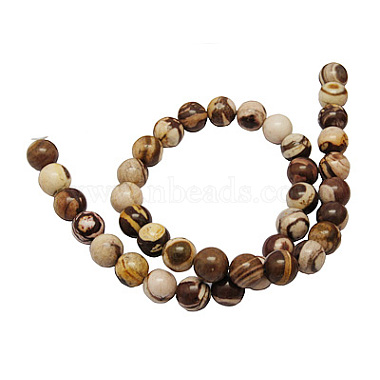 La nature australienne zèbre pierre brins de perles(G-H125-6mm)-2