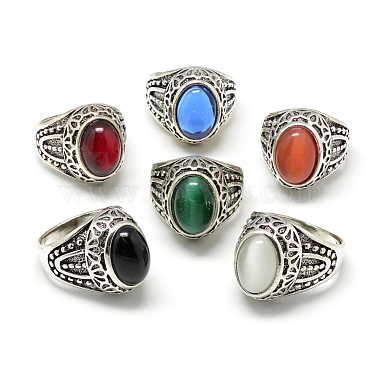 Mixed Color Glass Finger Rings