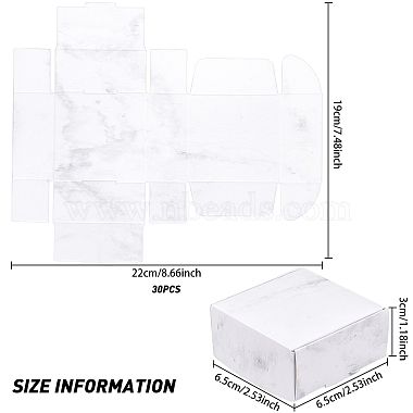 大理石のパターンの折り畳み式の創造的なクラフト紙箱(CON-WH0077-13A)-2