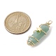 3Pcs 3 Styles Natural Green Aventurine Copper Wire Wrapped Pointed Pendants(PALLOY-JF02460-04)-3