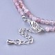 Natural Rose Quartz Beaded Necklaces(NJEW-K114-A-A01)-2