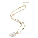 Natural Rutilated Quartz Beaded & Glass Beads Necklaces(NJEW-L119-10G)-3