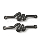 304 Stainless Steel Connector Charms, Black, Ion Plating(IP), Wave Shape, 49.5x13.5x2.5mm, Hole: 2.5mm(STAS-Q362-07A-B)