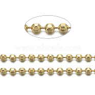 Brass Ball Chains, Faceted, Long-Lasting Plated, Soldered, with Spool, Cadmium Free & Nickel Free & Lead Free, Golden, 1.5mm, about 301.83 Feet(92m)/roll(CHC-R115-G-NR)