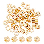 50Pcs Brass Spacer Beads, Column, Golden, 6x4mm, Hole: 3mm(KK-AR0003-18)