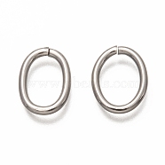 304 Stainless Steel Open Jump Rings, Oval, Stainless Steel Color, 15x11.5x1.8mm, inner diameter: 8x11mm(STAS-H133-07P)