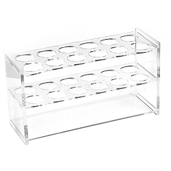 Acrylic Display Stands, Test Tube Display Stands, Lab Supplies, Rerctangle, Clear, 200x67x110mm, Inner Diameter: 26mm, Capacity: 50ml(1.69fl. oz)(ODIS-WH0025-97C)