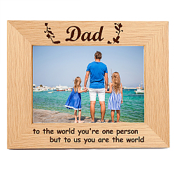 Natural Wood Photo Frames, for Tabletop Display Photo Frame, Rectangle with Word, Word, 102x152mm(DIY-WH0247-006)