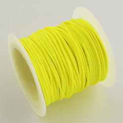 Korean Waxed Polyester Cords, Yellow, 1mm, about 10.93 yards(10m)/roll, 25rolls/bag(YC-R004-1.0mm-06)