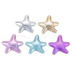 Electroplated Glass Cabochons, Starfish, Mixed Color, 17.5x18x4mm(EGLA-N011-003)