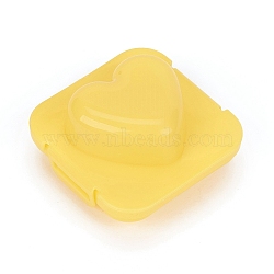 Heart Shape Cartoon Cute Boil Egg Sushi Rice Decorating Mold, Rice Ball Mold, Yellow, 73.5x73.5x41mm(DIY-E034-07E)