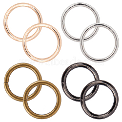8Pcs 4 Colors Zinc Alloy Linking Rings, Welded, Round Ring, Mixed Color, 33x4mm, Inner Diameter: 25mm, 2pcs/color(FIND-GF0003-21)