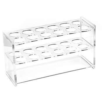 Acrylic Display Stands, Test Tube Display Stands, Lab Supplies, Rerctangle, Clear, 200x67x110mm, Inner Diameter: 26mm, Capacity: 50ml(1.69fl. oz)