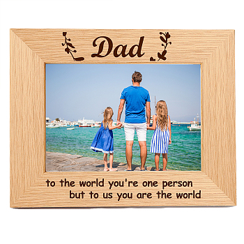 Natural Wood Photo Frames, for Tabletop Display Photo Frame, Rectangle with Word, Word, 102x152mm