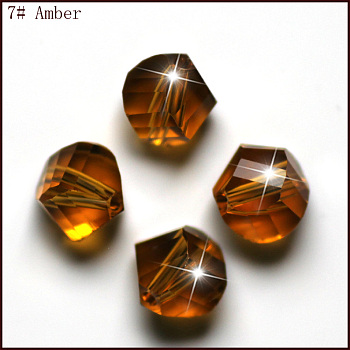 Imitation Austrian Crystal Beads, Grade AAA, Faceted, Polygon, Sienna, 10mm, Hole: 0.9~1mm