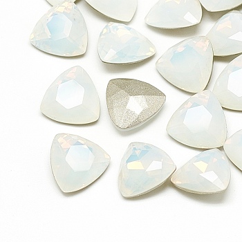 DIY Pointed Back K9 Glass Rhinestone Cabochons, Random Color Back Plated, Faceted, Triangle, 12x12x4.5mm