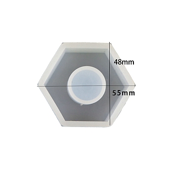 Geometry DIY Food Grade Silicone Molds, Candle Molds, for DIY Candle Makings, Hexagon, 5.5x4.8x0.2cm