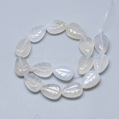 Carved Natural White Agate Beads Strands(G-T122-05B)-2