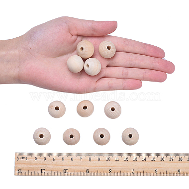 Perles en bois naturel non fini(WOOD-Q008-20mm-LF)-4