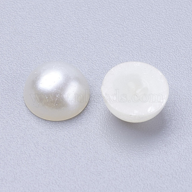 Half Round Domed Imitated Pearl Acrylic Cabochons(OACR-H001-6)-2