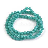 Natural Mashan Jade Beads Strands, Dyed, Round, Green, 4mm, Hole: 1mm, about 100pcs/strand, 16 inch(X-G-H1626-4MM-15)