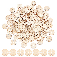 200pcs Poplar Natural Wood Beads, Flat Round, Blanched Almond, 29.5x2.5mm, Hole: 3.5mm, about 200pcs(WOOD-OC0002-63)
