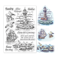 PVC Plastic Stamps, for DIY Scrapbooking, Photo Album Decorative, Cards Making, Stamp Sheets, Film Frame, Lighthouse Pattern, 16x11x0.3cm(DIY-WH0167-57-0047)