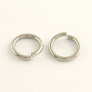 304 Stainless Steel Open Jump Rings, Stainless Steel Color, 10x1.4mm, Inner Diameter: 7.2mm, Hole: 7mm(STAS-R065-38)