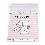 Rectangle OPP Self-Adhesive Cookie Bags, for Baking Packing Bags, Cat Pattern, 13x9.9x0.01cm, about 95~100pcs/bag(OPP-I001-A17)