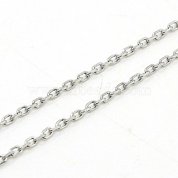 304 Stainless Steel Cable Chain Necklaces, with Lobster Claw Clasps, Stainless Steel Color, 19.6 inch(50cm), 1mm(NJEW-H433-1mm-03P)