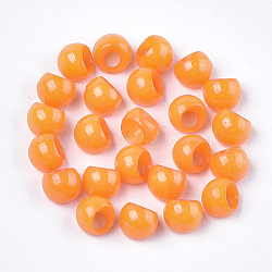 Opaque AS Plastic Charms, Suzumaru Beads, Round, Orange, 10x9.5x9mm, Hole: 4mm, about 1600pcs/500g(MACR-S365-09J)
