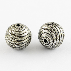 12pc 9mm acrylic antique silver finish  round fancy beads-1029 