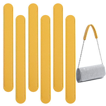 6Pcs Imitation Leather Bag Strap Padding, Anti-slip Bag Handle Wrap, Pressure Relief Shoulder Strap Protector Cover, Gold, 225x25x3.5mm