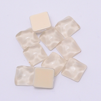 Opaque Resin Cabochons Accessories, for Jewelry Making, Irregular Shape, Sqaure, PapayaWhip, 16x16x8.5mm