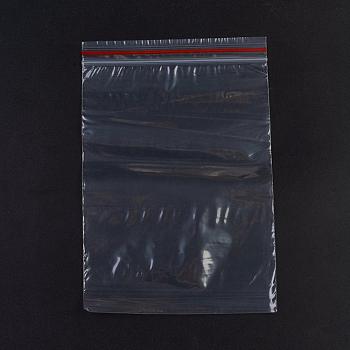 Plastic Zip Lock Bags, Resealable Packaging Bags, Top Seal, Self Seal Bag, Rectangle, Red, 22x15cm, Unilateral Thickness: 1.8 Mil(0.045mm), 100pcs/bag