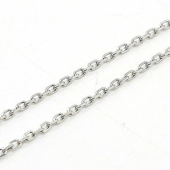304 Stainless Steel Cable Chain Necklaces, with Lobster Claw Clasps, Stainless Steel Color, 19.6 inch(50cm), 1mm
