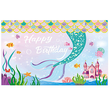 Polyester Hanging Banners Children Birthday, Birthday Party Idea Sign Supplies, It's A Girl, Colorful, 180x110cm