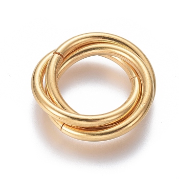 304 Stainless Steel Linking Rings, Interlocking Ring, for Necklace Making, Golden, 20x22x3mm, Ring: 18x2mm, Inner Diameter: 14mm
