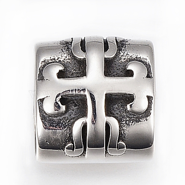 Antique Silver Rectangle Stainless Steel Slide Charms